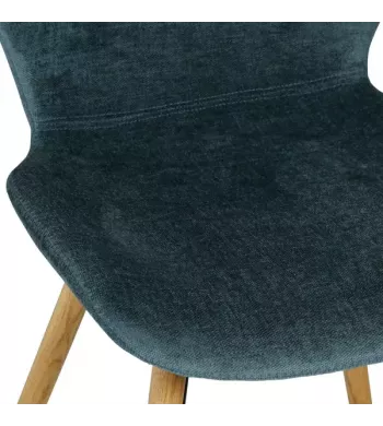 Chaise tissu soft touch bleu foncé - KERI