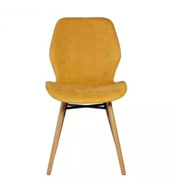 Chaise tissu soft touch moutarde - KERI