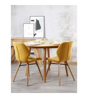 Chaise tissu soft touch moutarde - KERI