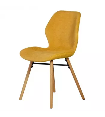 Chaise tissu soft touch moutarde - KERI