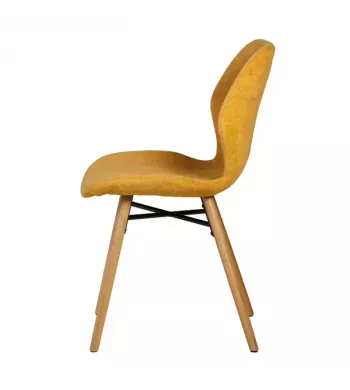 Chaise tissu soft touch moutarde - KERI