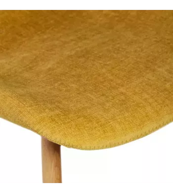 Chaise tissu soft touch moutarde - KERI