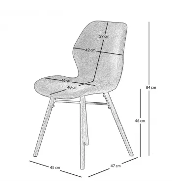 Chaise tissu soft touch moutarde - KERI