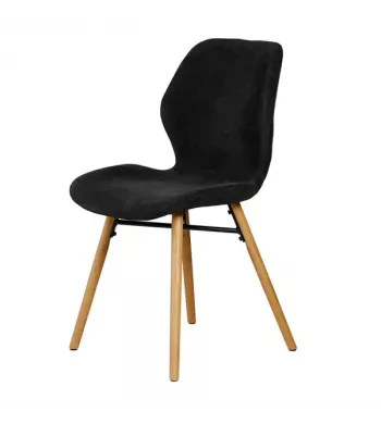 Chaise tissu soft touch noir - KERI
