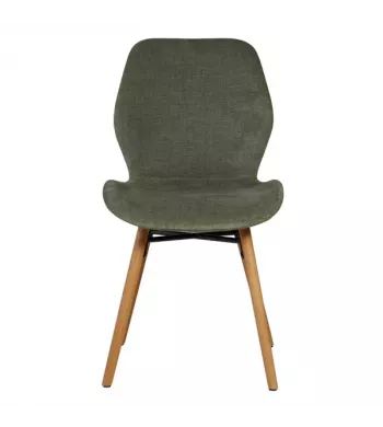 Chaise tissu soft touch vert bouteille - KERI