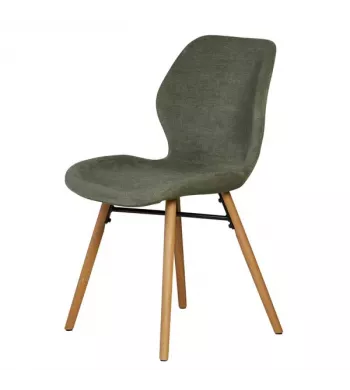 Chaise tissu soft touch vert bouteille - KERI