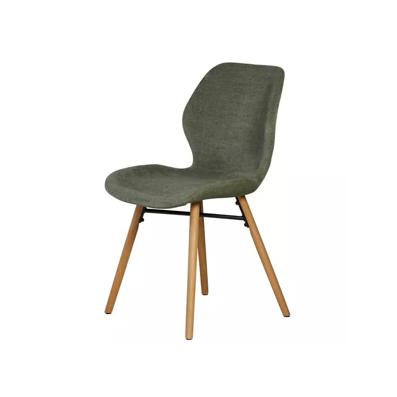 Chaise tissu soft touch vert bouteille - KERI