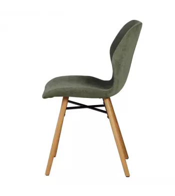 Chaise tissu soft touch vert bouteille - KERI