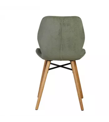 Chaise tissu soft touch vert bouteille - KERI