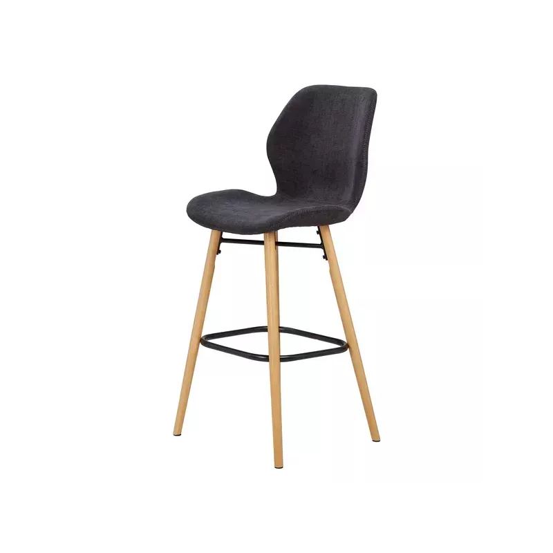 Chaise snack tissu soft touch noir - KERI