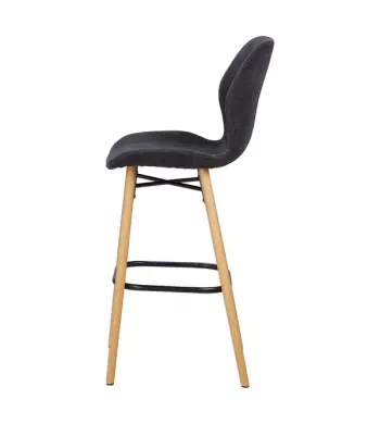 Chaise snack tissu soft touch noir - KERI