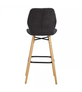Chaise snack tissu soft touch noir - KERI