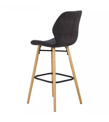 Chaise snack tissu soft touch noir - KERI