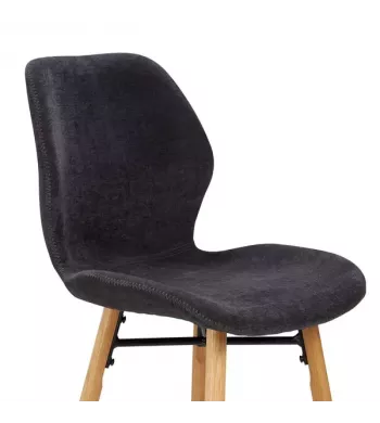 Chaise snack tissu soft touch noir - KERI