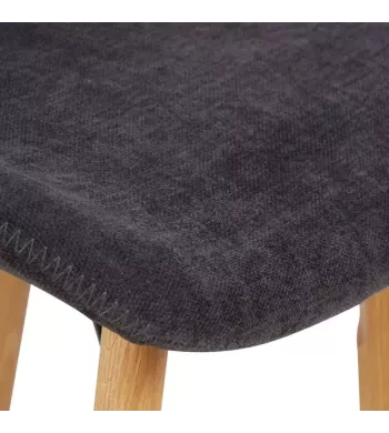 Chaise snack tissu soft touch noir - KERI