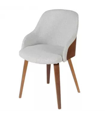 Chaise accoudoirs en tissu gris clair - KYO