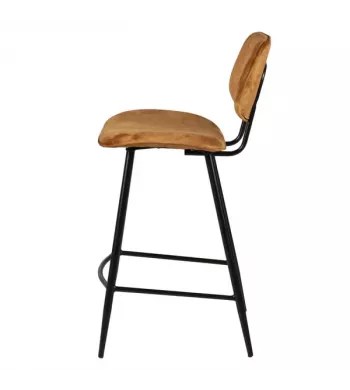 Chaise plan de travail velours ocre - LIZZY