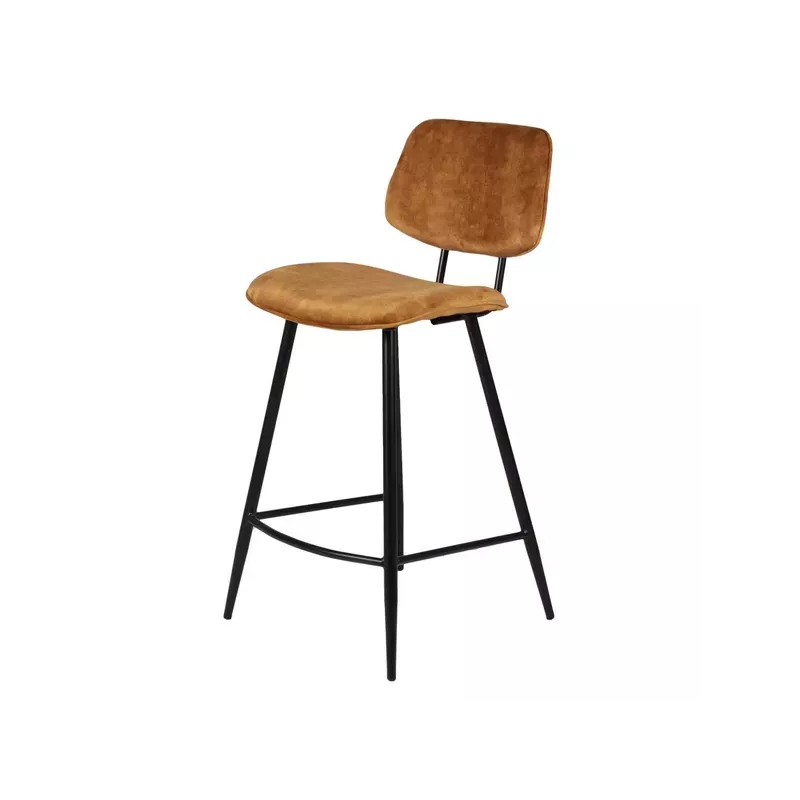 Chaise plan de travail velours ocre - LIZZY