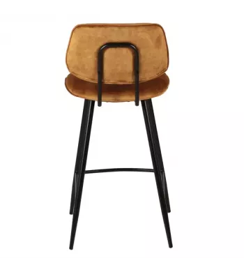 Chaise plan de travail velours ocre - LIZZY
