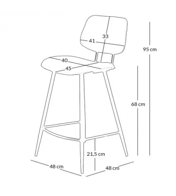 Chaise plan de travail velours ocre - LIZZY