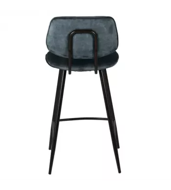Chaise plan de travail velours gris bleu - LIZZY