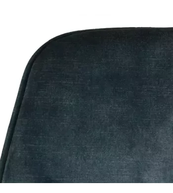Chaise plan de travail velours gris bleu - LIZZY