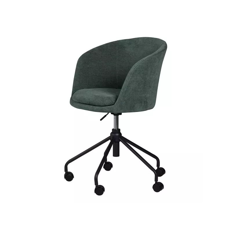 Chaise de bureau tissu soft touch gris bleu - MADO