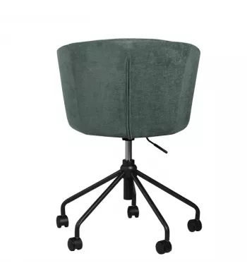 Chaise de bureau tissu soft touch gris bleu - MADO