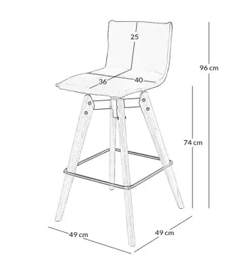Chaise de bar grise - MAE