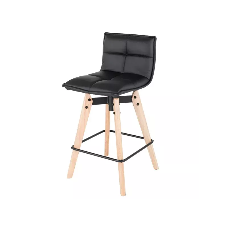 Chaise snack noir pieds chêne - agathe - MAE