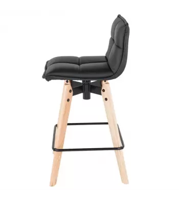 Chaise snack noir pieds chêne - agathe - MAE
