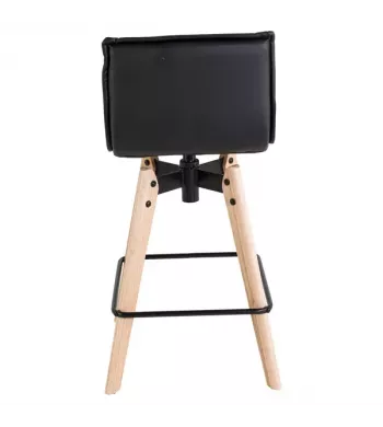 Chaise snack noir pieds chêne - agathe - MAE