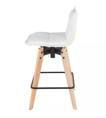 Chaise snack blanche pieds chêne - AGATHE - MAE