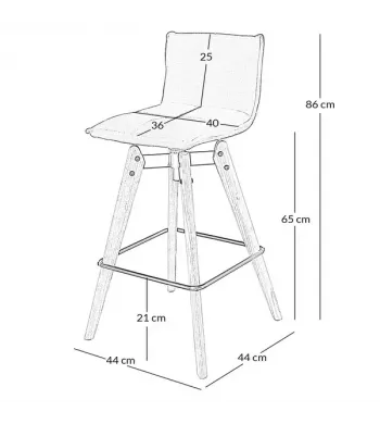 Chaise snack blanche pieds chêne - AGATHE - MAE