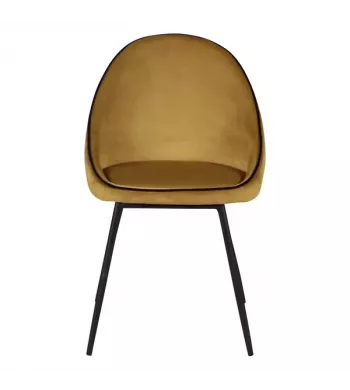 Chaise de repas velours ocre - MAYA