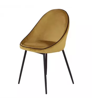 Chaise de repas velours ocre - MAYA