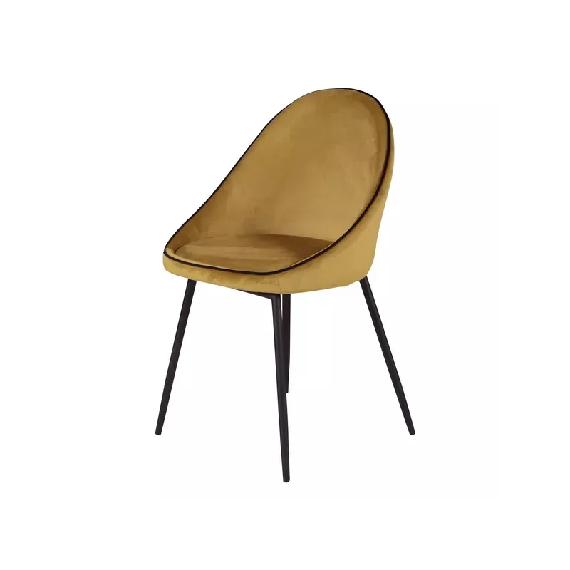 Chaise de repas velours ocre - MAYA