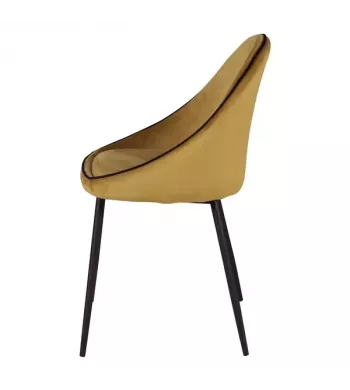 Chaise de repas velours ocre - MAYA