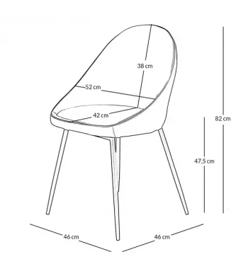 Chaise de repas velours ocre - MAYA