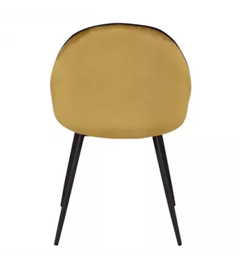 Chaise de repas velours ocre - MAYA