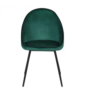 Chaise de repas velours vert canard - MAYA