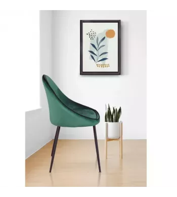 Chaise de repas velours vert canard - MAYA