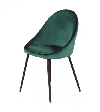 Chaise de repas velours vert canard - MAYA