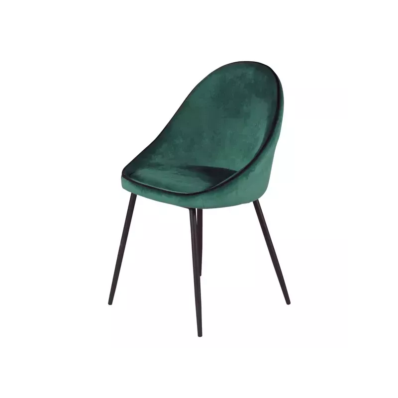 Chaise de repas velours vert canard - MAYA