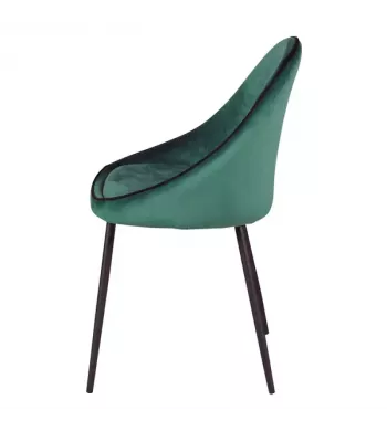 Chaise de repas velours vert canard - MAYA