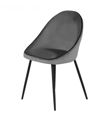 Chaise de repas velours anthracite - MAYA
