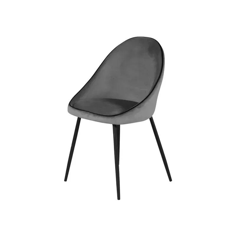 Chaise de repas velours anthracite - MAYA