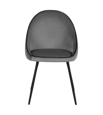 Chaise de repas velours anthracite - MAYA