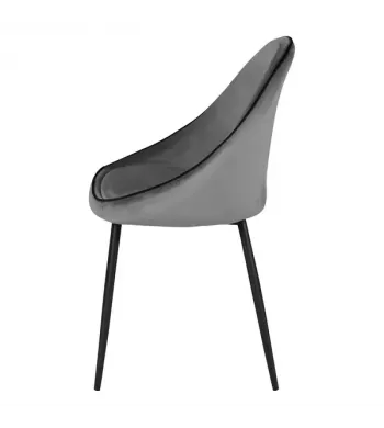 Chaise de repas velours anthracite - MAYA