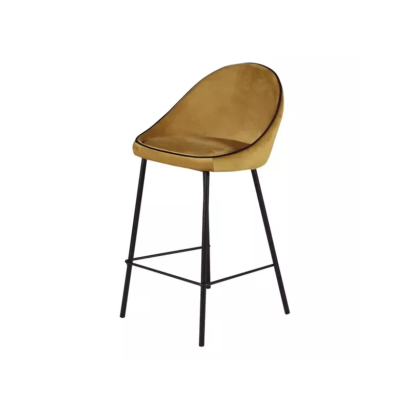 Chaise de bar velours ocre - MAYA Chaise de bar velours ocre - MAYA